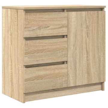 Vidaxl Komoda s predalom sonoma hrast 71x35x65 cm inženirski les