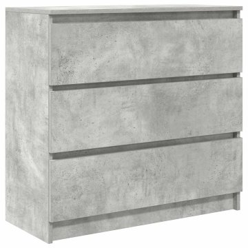 Vidaxl Komoda betonsko siva 80x35x76 cm inženirski les