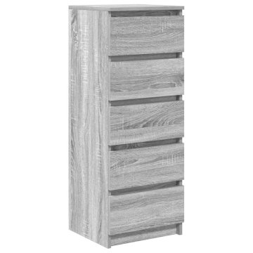 Vidaxl Komoda s predali siva sonoma 37,5x35x99 cm inženirski les