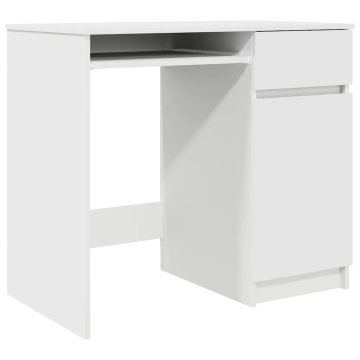 Vidaxl Pisalna miza bela 86x49x76 cm inženirski les