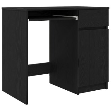 Vidaxl Pisalna miza črna hrast 86x49x76 cm inženirski les
