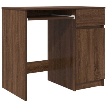 Vidaxl Pisalna miza rjavi hrast 86x49x76 cm inženirski les