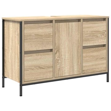 Vidaxl umivalnik s predali sonoma hrast 90x34,5x60 cm