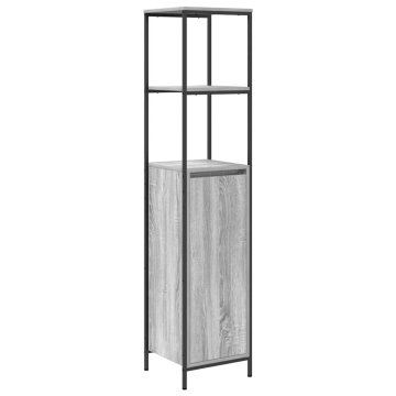 Vidaxl Kopalniška omarica s policami siva sonoma 36x35x165 cm