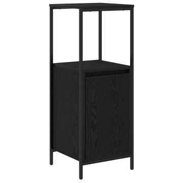 Vidaxl Kopalniška omarica s policami črni hrast 36x35x95 cm