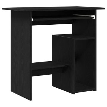 Vidaxl Pisalna miza črna hrast 80x45x74 cm inženirski les