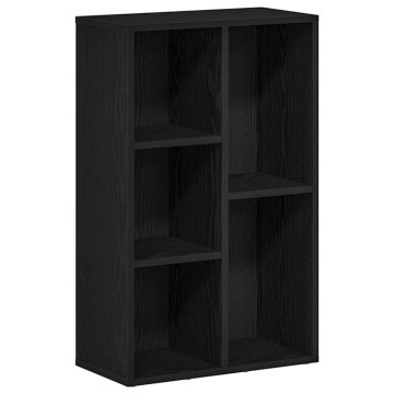 Vidaxl Knjižnica Črni hrast 50x25x80 cm Inženirski les