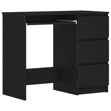 Vidaxl Pisalna miza črna hrast 90x45x76 cm inženirski les