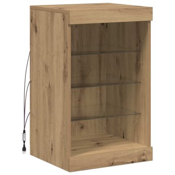Vidaxl LED bočni predalnik Umetni hrast 41 x 37 x 67 cm Inženirski les