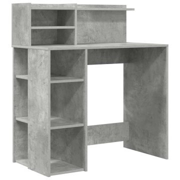 Vidaxl Miza Betonsko siva 90 x 48 x 101,5 cm Inženirski les
