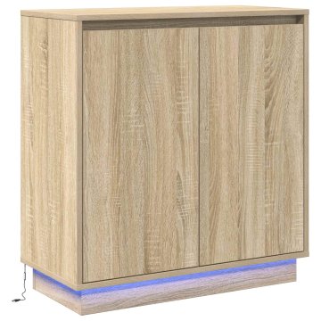 Vidaxl LED bočni predalnik Sonoma hrast 71 x 34,5 x 75 cm