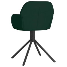 Vidaxl Vrtljiv jedilni stol 2 kosa temno zelen žamet