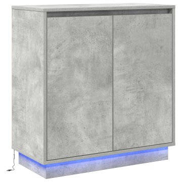 Vidaxl LED bočni predalnik Betonsko siva 71 x 34,5 x 75 cm