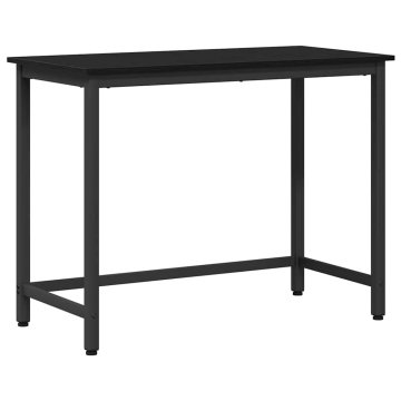 Vidaxl miza Črna Orehovina 80 x 50 x 76,5 cm Inženirski les in jeklo