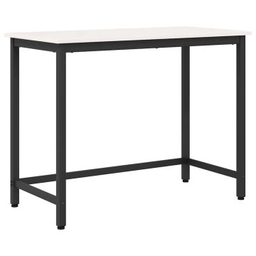 Vidaxl miza Bela 100 x 50 x 77 cm Inženirski les in jeklo