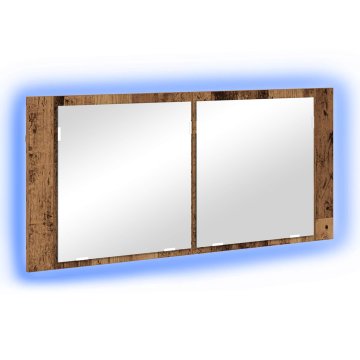 Vidaxl LED ogledalna omarica Star les 100 x 12 x 45 cm Inženirski les