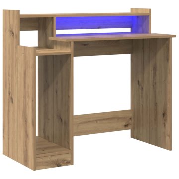 Vidaxl Miza Umetni hrast 97 x 45 x 90 cm Inženirski les