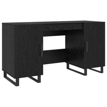 Vidaxl Miza Črni hrast Inženirski les 140 x 50 x 75 cm