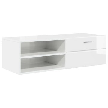Vidaxl TV omarica FLORIN 100,5 x 39 x 30 cm Bela visok sijaj