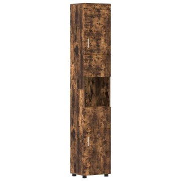 Vidaxl Komplet omaric za kopalnico TULUM Dimljeni oreh