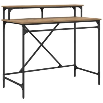 Vidaxl Miza Umetni hrast 100 x 50 x 90 cm Inženirski les