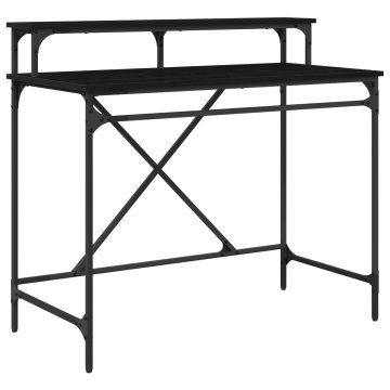 Vidaxl Miza Črna Orehovina 100 x 50 x 90 cm Inženirski les
