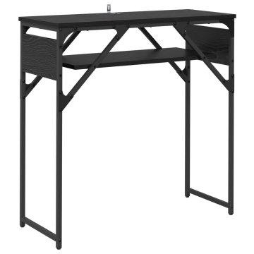 Vidaxl Konzolnamizica Črna Orehovina Inženirski les 75x30x75cm