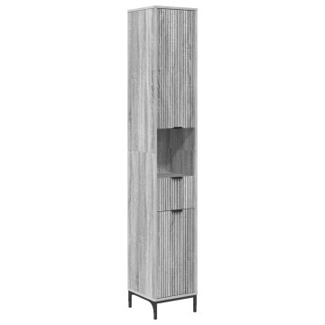 Vidaxl Kopalniška omarica Siva Sonoma 31,5 x 33 x 190 cm