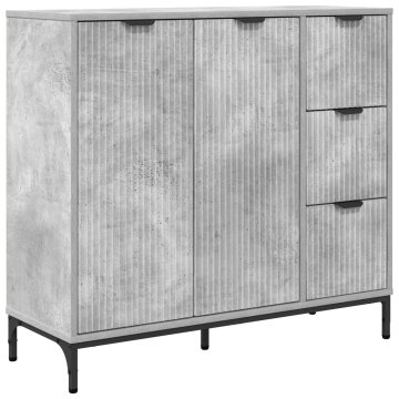 Vidaxl Strani šal Betonsko siva 89,5 x 33 x 82 cm Inženirski les