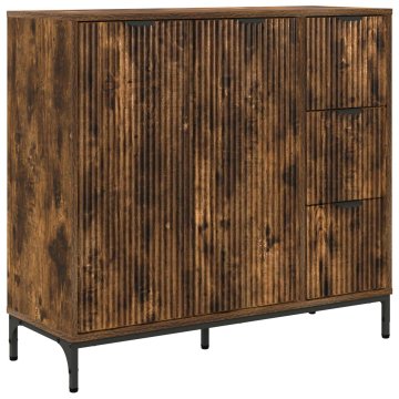 Vidaxl Strani šal Dimljeni oreh 89,5 x 33 x 82 cm Inženirski les
