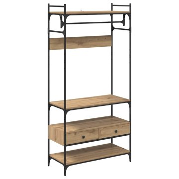 Vidaxl Garderobna omara artisan hrast 89 x 39 x 184,5 cm