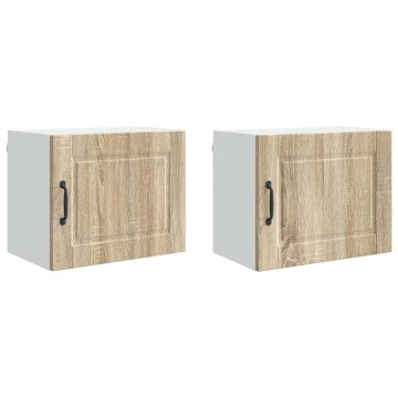 Vidaxl Omarica na steni PORTO 2 kos Sonoma hrast 50 x 31 x 40 cm