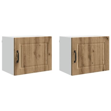 Vidaxl Omarica na steni PORTO 2 kos Artisan hrast 50 x 31 x 40 cm