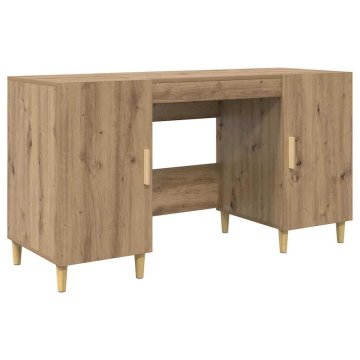 Vidaxl Miza Umetni hrast Inženirski les 140 x 50 x 75 cm