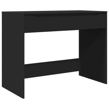 Vidaxl Miza s predalom Črna 100 x 50 x 78 cm Konstruirano leseno