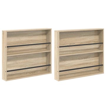 Vidaxl Regal za revije s polico 2 kos Sonoma hrast 80 x 12 x 70 cm
