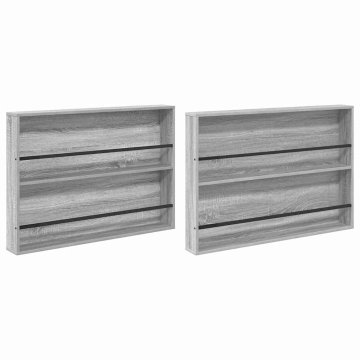 Vidaxl Regal za revije s polico 2 kos Siva Sonoma 100 x 12 x 70 cm