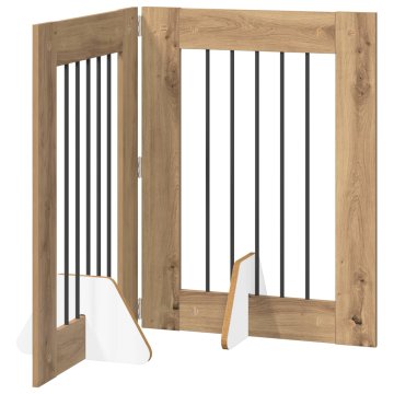 Vidaxl Zložljivo pasje vrata s stojali 2 kos Artisan hrast 120,5 cm