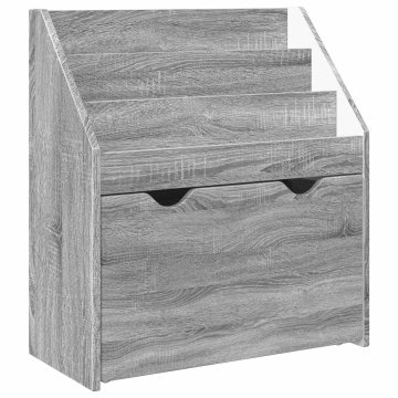 Vidaxl Otroška knjižnica Siva Sonoma 60 x 29,5 x 69 cm Inženirski les