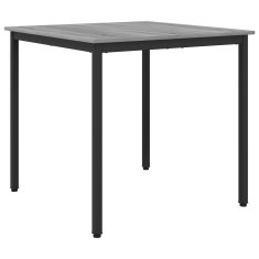 Vidaxl Jedilne mize 80 x 80 x 75 cm Inženirski les Siva Sonoma Kvadrat