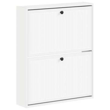 Vidaxl Omara za čevlje, pritrjena na steno EDE 71 x 17 x 86 cm Bela