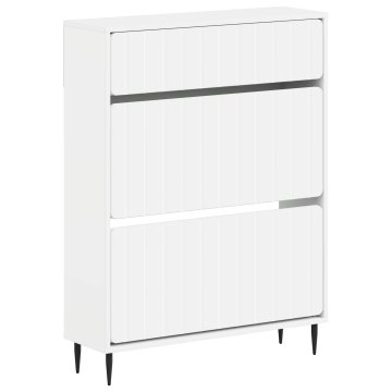 Vidaxl Omara za čevlje ZWOLLE 78 x 24 x 103 cm Inženirski les Bela