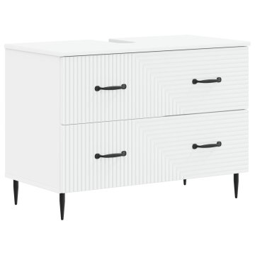 Vidaxl Kopalniška omara za umivalnik HAARLEM Bela 82 x 41 x 58,5 cm