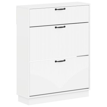 Vidaxl Omara za čevlje HOORN 78 x 24 x 100 cm Inženirski les Bela
