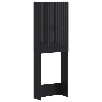 Vidaxl Kabineta za stranišče HOORN Črna 66 x 25,5 x 190 cm