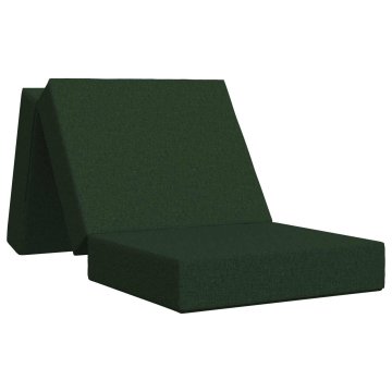 Vidaxl Zložljiv kavč postelja 90 x 67 x 45 cm Temno zelena