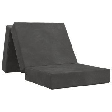Vidaxl Zložljiv kavč postelja 90 x 67 x 45 cm Temno siva
