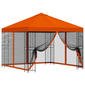 Vidaxl Vrtni gazebo s stranskimi stenami 3 x 3 m Oranžna