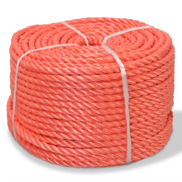 Vidaxl Zvita vrv polipropilen 12 mm 100 m oranžna