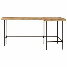 Vidaxl Pisalna miza 165x110x77 cm trden mangov les in železo